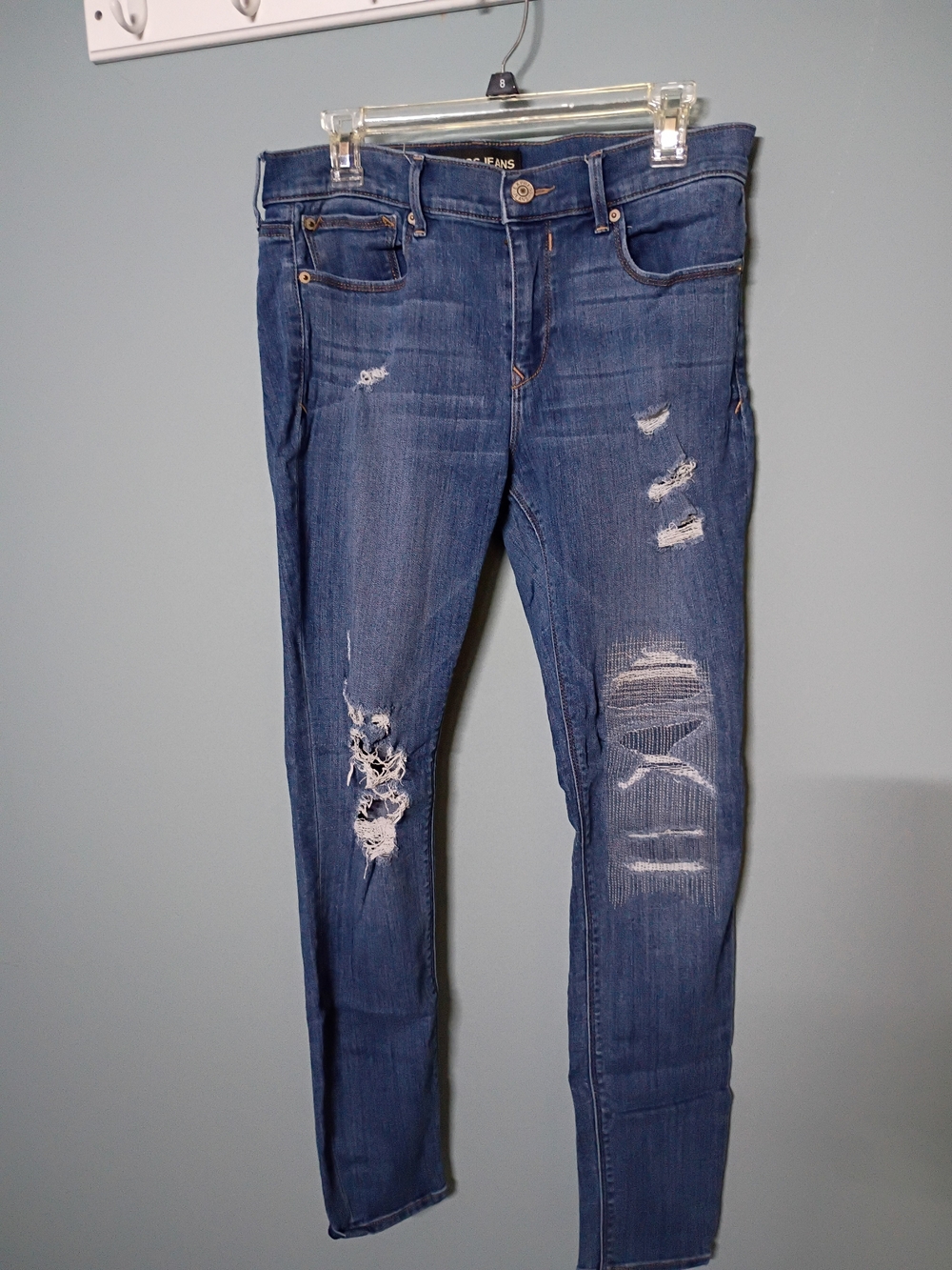 Women’s Skinny Distressed Blue Jeans - Classic Slim Fit